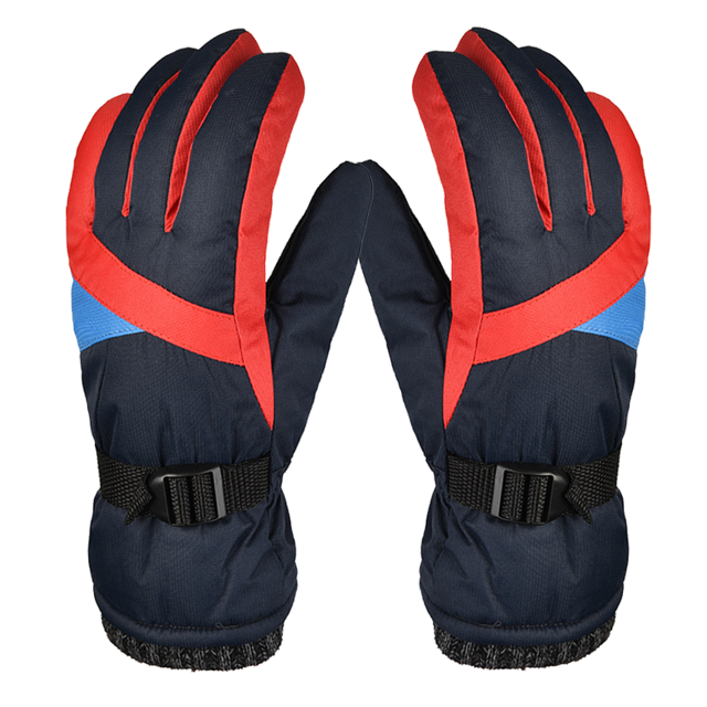 Guantes de nieve de esquí simples invierno cálido pantalla impermeable mujeres, azul