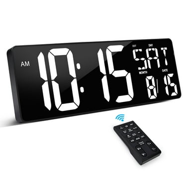 XREXS 14.17 Inch Large Digital Wall Clock with Alarm, Indoor ...