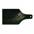 thumbnail image 1 of Tiger Cutting Board, King of Sundarbans in a Dark Environment Mild Mannered Majestic Animal, Decorative Tempered Glass Cutting and Serving Board, Wine Bottle Shape, Dark Orange Black, by Ambesonne, 1 of 1
