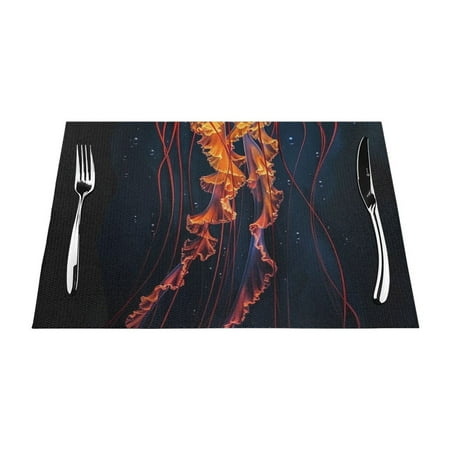 

Aquatic animal close-up Table mat can be wiped dinner mat set felt can be wiped heat-resistant waterproof and non slip dinner mat rectangular thick mat