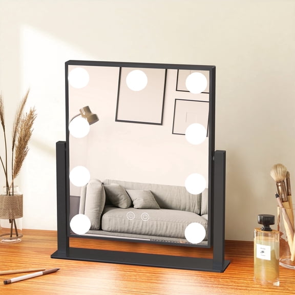 DAYBETTER Vanity Mirror with Lights,3 Color Lighting Modes,360°Ratation and Detachable 10x Magnification Mirror for Make up