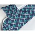thumbnail image 3 of Fleur De Lis Bed Runner Set, Modern Aquatic Royal French Motifs with Pale Grey Checkered Squares, Decorative Bedding Scarf & a Pillow Sham for Hotels Homes, Twin, Night Blue Turquoise, by Ambesonne, 3 of 3
