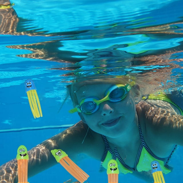 3 piezas de juguetes de buceo de piscina de pulpo al azar para niños Juguetes de baño de pulpo con caras divertidas