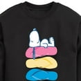thumbnail image 3 of Peanuts - Summer Edition - Snoopy & Flip Flops - Toddler & Youth Crewneck Fleece Sweatshirt, 3 of 5