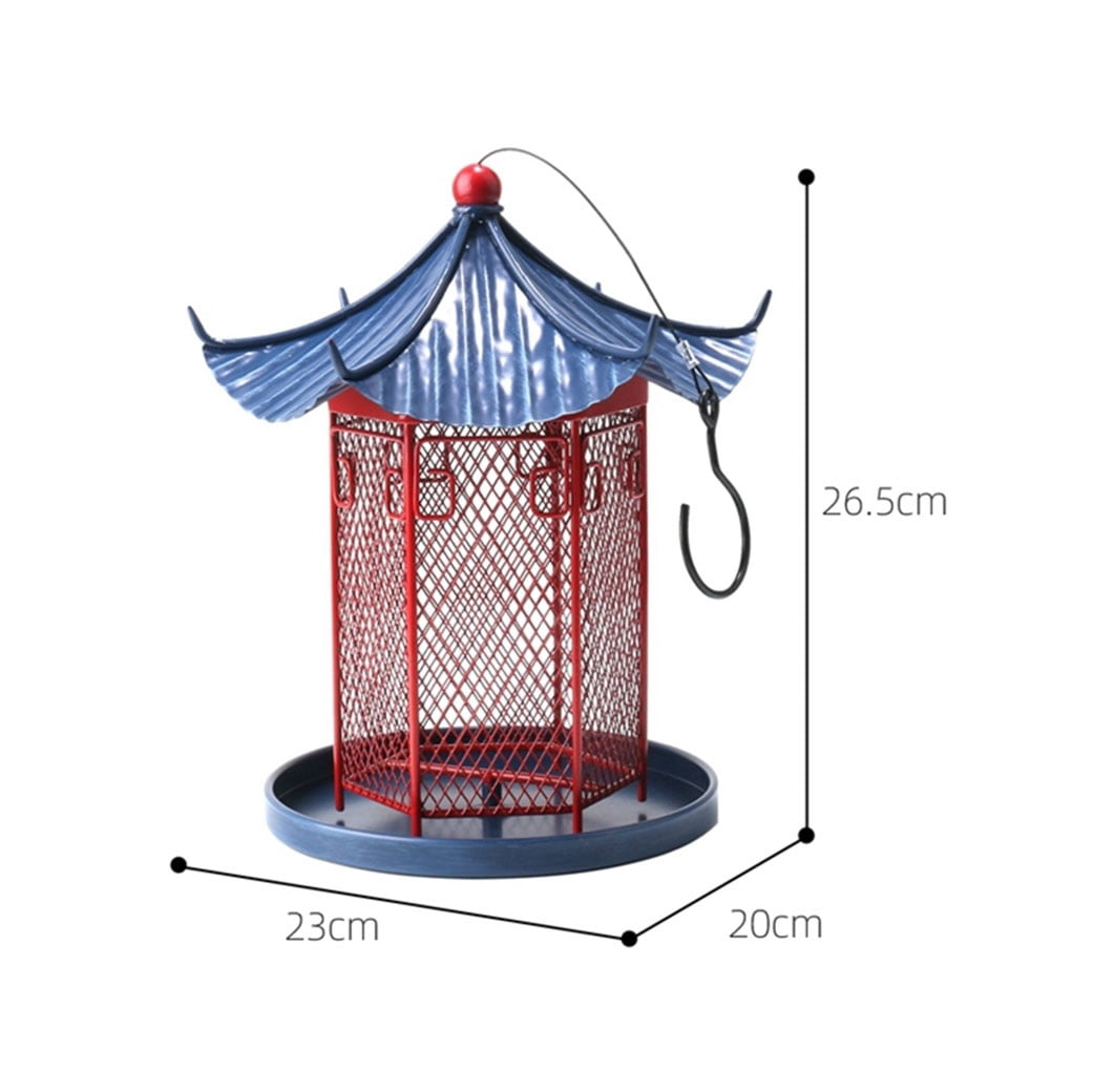 Outdoor Hanging Bird Feeder, Food Feeder, Balcony, Courtyard Garden, Villa, Garden, Metal Pavilion Decoration