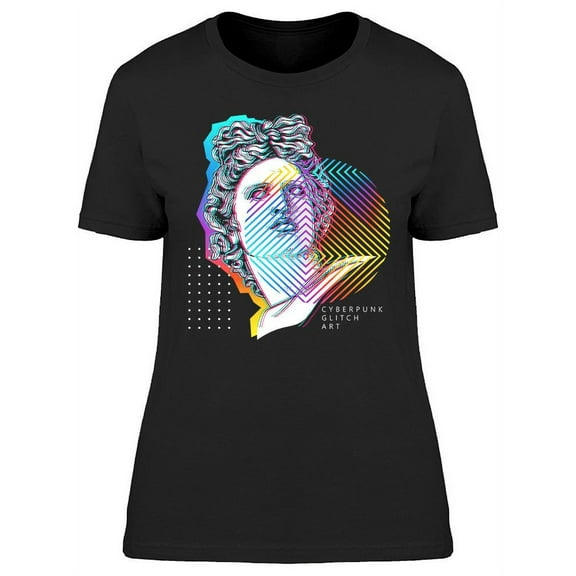 Apollo Statue Glitch Art T-Shirt Women -Image by Shutterstock, Female Medium