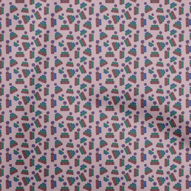 oneOone Cotton Cambric Purple Fabric Travel Craft Projects Decor Fabric Printed By The Yard 42 Inch Wide