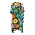 thumbnail image 3 of SCRAWLGOD Hippie Daisy Print Women's Swimsuit Coverup Casual Soft Beach Cover Up Quick Dry Breathable Bathing Suit Cover Up, 3 of 6