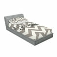 thumbnail image 3 of Ambesonne Saying Fitted Sheet & Pillow Sham Set, Get Naked Heart Zig Zag, Full, Taupe Cream Black, 3 of 3