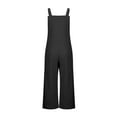 thumbnail image 3 of Summer Plus Size Jumpsuits for Women Tummy Control Fashion Casual Solid Color Collar Loose Suspenders Jumpsuit, 3 of 5