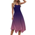 thumbnail image 6 of fheaev Summer Tank Dress for Women Casual Loose Sundress Long Dress Sleeveless Round Neck Below The Knee Dresses A Line Flowy Cover Up Beach Vacation Midi Dress, 6 of 8