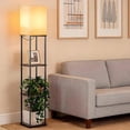 thumbnail image 1 of Lámpara de Pie con Estantes, Moderna Lampara Alta de Piso con 3 Niveles y Bombilla LED 9W 3 Temperaturas para Dormitorio Sala de Estar Recámara Oficina, 1 of 7