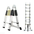 thumbnail image 1 of ZhanGe Aluminum Telescoping Extension Ladder 16.5Ft/5MPortable Multi-Purpose Folding A-Frame Ladder with Hinges, 150 kg Load Capacity for Home Loft Office?EN131 Certified, 1 of 4