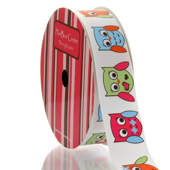 7/8" Owl Grosgrain Ribbon 5 Yard