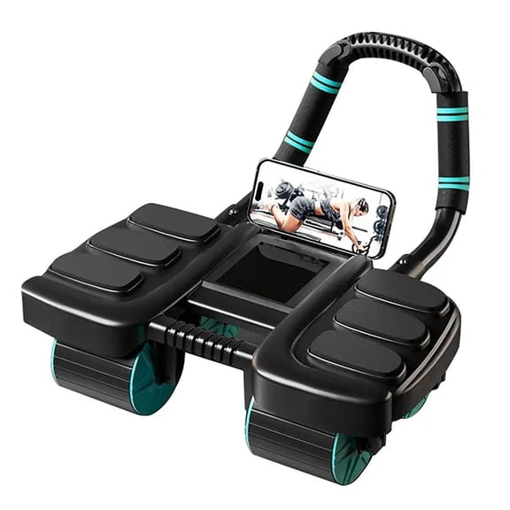 Ab Wheel Roller with Knee Mat,Automatic Rebound Abdominal Wheel with Elbow Support & 4-Wheel,Ab Workout Equipment for Men/Women,Portable Fitness Roller Wheel