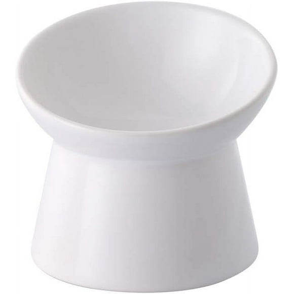 Pet Feeding Solution, Raised Cat Bowls Promote Healthy Eating Posture, Non-Skid Base Ensures Stability, Safe Ceramic Material For Hygiene, Chic And Modern Design (10 Ounces)