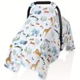 thumbnail image 1 of Breathable Muslin Cotton Carseat Canopy, Lightweight Carseat Cover, Stroller Cover, 1 of 5