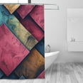 thumbnail image 4 of Colorful Grid Shower Curtain 72X72In For Bathroom, Waterproof Fabric Quick Dry Soft Decoration Set, 4 of 5