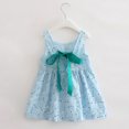 thumbnail image 4 of LEEy-world Robes pour Filles Robe à Bretelles Spaghetti Imprimé Floral Sans Manches Été Plage Décontractée Robe d'Été Ligne A Mini Robes, Bleu Clair, 4 of 5