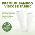 thumbnail image 4 of Hipuroga Bamboo Viscose Plus Size Compression Socks for Women Men Wide Calf 10-14 mmHg Circulation Knee High Support Stockings blackgreypink XL/2XL, 4 of 6