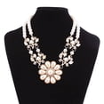 thumbnail image 6 of AYYUFE Women's Bohemian Artificial Pearl Flower Pendant Necklace Choker, 6 of 8
