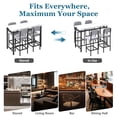 thumbnail image 6 of UHOMEPRO Bar Table Set for 4, Modern Counter Height Dining Set, Rectangle Dining Room Table with 4 Velvet Chairs, Compact Kitchen Table Set for Home Breakfast Nook, Gray, 6 of 7