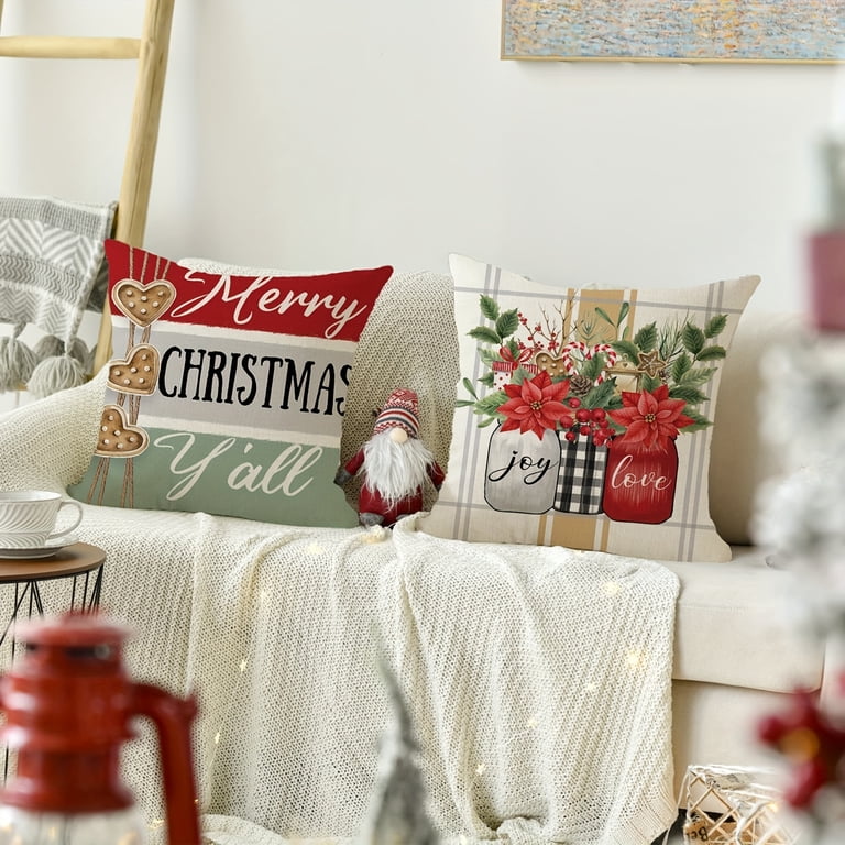 Christmas Nutcracker Pink Pillow Covers 18x18 Inch Set of 2 Christmas Nutcracker Pink Pillow Covers 18x18 Inch Set of 2