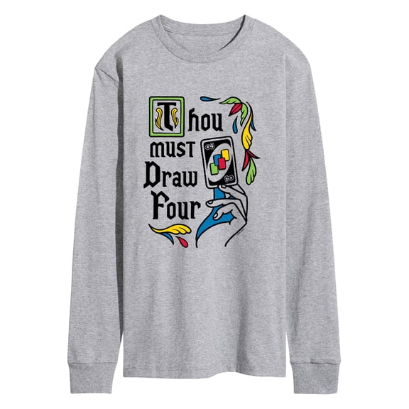 Uno - Thou Must Draw Four - Men's Long Sleeve Graphic T-Shirt