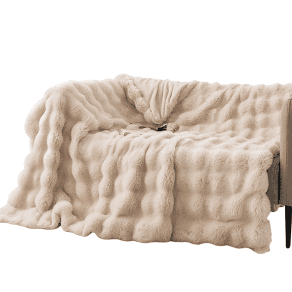 ARLAJO 2026 New Fluffy Blanket Stylish Fit Throw Blanket for Bed Soft to the Touch Quick Drying Faux Fur Throw Beige 39*62In for Cozy Nights Living Rooms Relaxation Bed Decor Travel