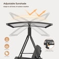 thumbnail image 2 of Aiho 3-Seat Porch Swing with Adjustable Canopy, Outdoor Patio Swing Chair with Removable Cushions, Heavy Duty Weather Resistant Glider for Garden, Backyard, Deck - Gray, 2 of 12