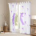 thumbnail image 3 of Castle Fairy Teens Boys Girls Bowknot Personalized Initial K Black Out Curtains,Purple Geometric Stripes Curtains Pack Of 2 (42X63 Each),Dreamy Princess Bedroom Curtains,Microfiber Bedroom Decor, 3 of 6