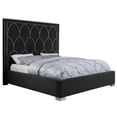thumbnail image 1 of Black Velvet Bedframe w/ 75" Tall Headboard and Silver Scale Design - Cal-King, 1 of 2