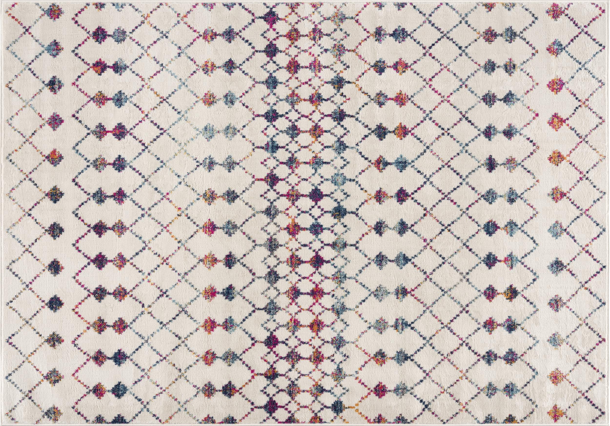 Tapis d'interieur Rug Branch Savannah Boho, beige bleu, moderne - Salon, chambre, salle a manger et cuisine