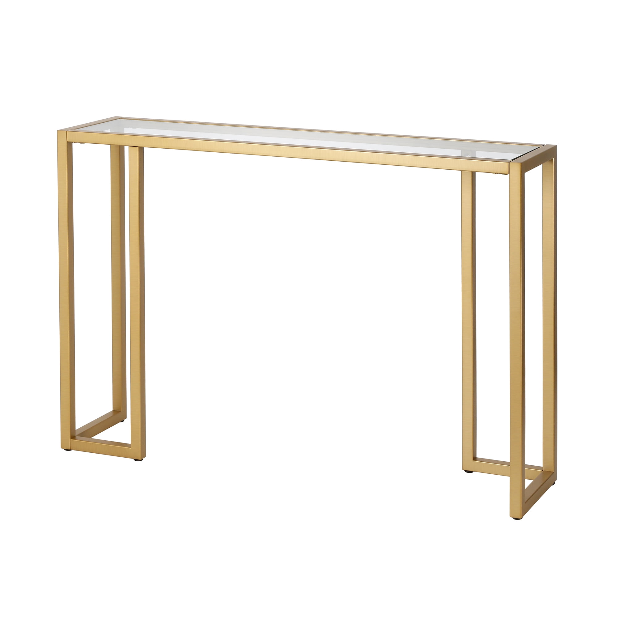 Evelyn&Zoe Oscar 42" Wide Rectangular Console Table, Brass