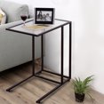 thumbnail image 2 of Costway Coffee Tray Side Sofa End Table Ottoman Couch Stand TV Lap Snack W/Glass Top New, 2 of 9