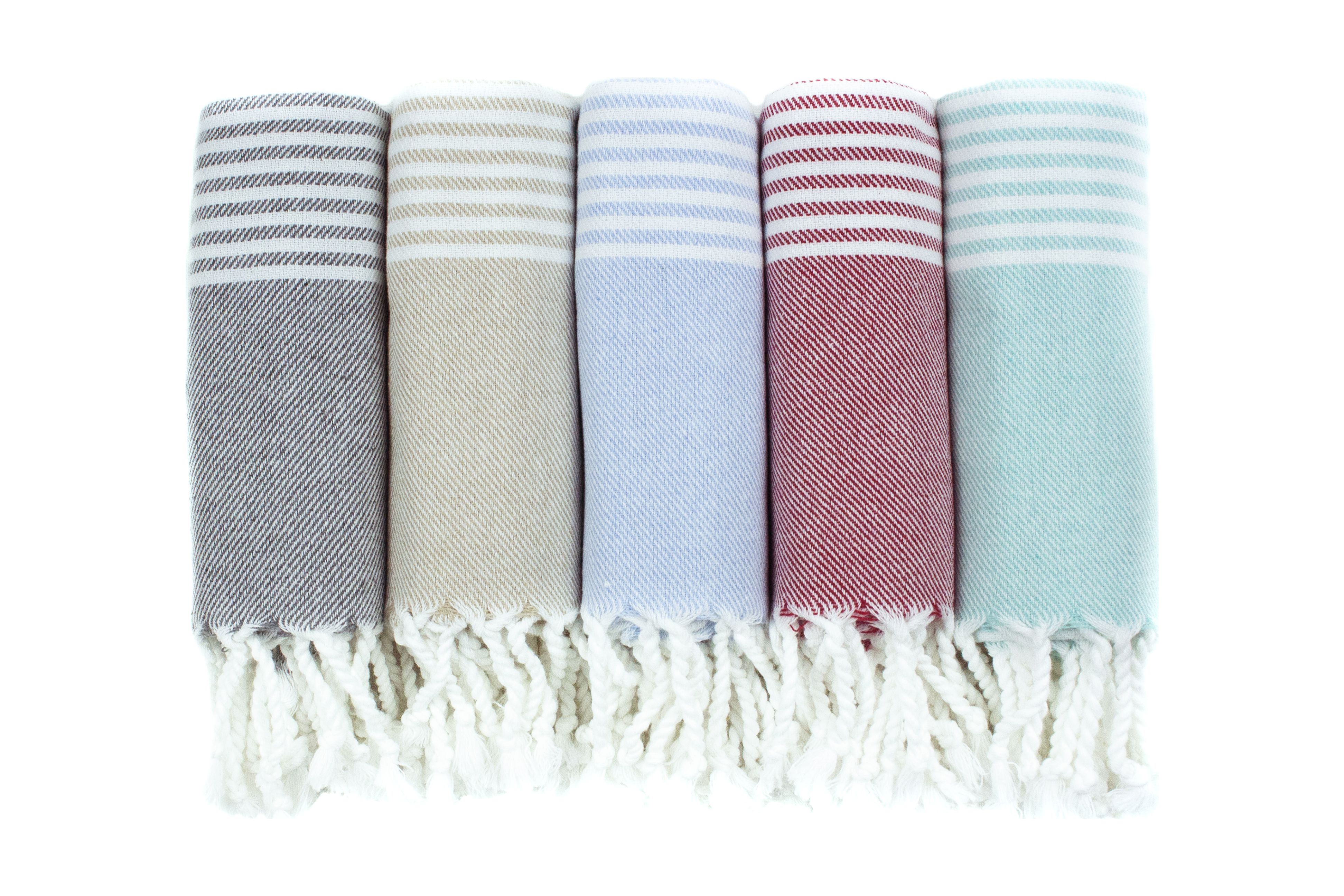Turkish Hand Towels for Bathroom and Kitchen, 18 x 38 Inches, (Set of 3), Beige - image 4 of 6