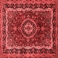thumbnail image 1 of Ahgly Company Indoor Square Medallion Red Traditional Area Rugs, 7' Square, 1 of 4