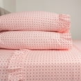 The Pioneer Woman 300 Thread Count Pink Cotton Bed Sheet Set, Queen, 4