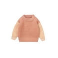 thumbnail image 1 of FOCUSNORM Baby Autumn Winter Knit Sweaters Long Sleeve Round Neck Contrast Color Knitwears, 1 of 9