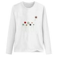 thumbnail image 4 of CEHVOM T-shirt Décontracté Imprimé pour Femmes Col Rond Manches Longues Blouse, 4 of 5