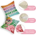 thumbnail image 4 of Hello Summer Vibes Decorative Throw Pillow Covers 18 x 18 Set of 4, Tropical Toucan Flamingo Palm Leaves Cushion Case Decor, Hawaii Hibiscus Flower Colorful Stripes Seasonal Home Decoration, 4 of 6