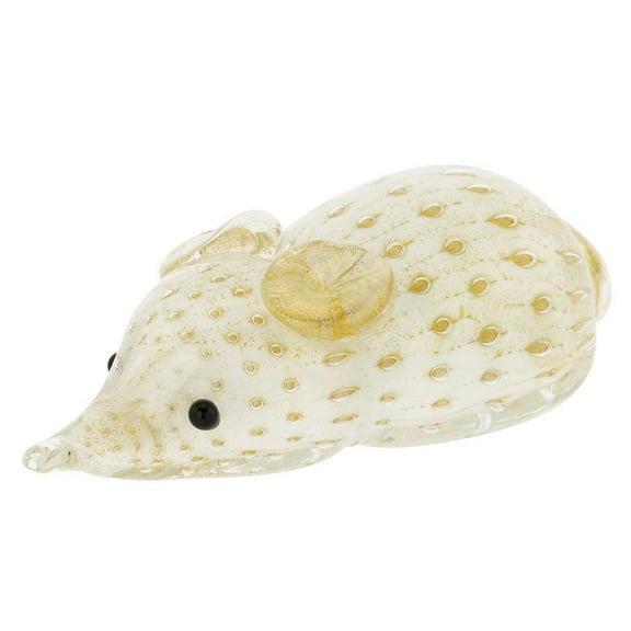 GlassOfVenice Murano Glass Bullicante Mouse - White