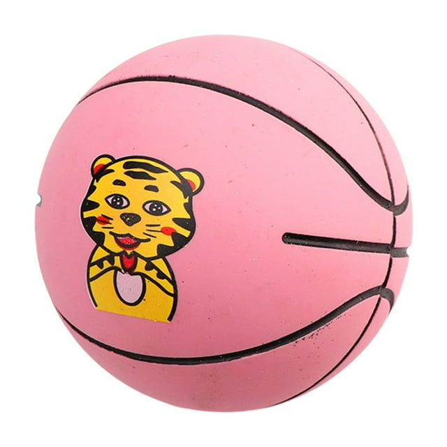 Pink Mini Rubber Basketball Stress Relief Toy High Bounce Hollow Design Finger Exercise Ball For Office And School 2.36 Inches 0.11Lb