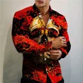 thumbnail image 4 of Camisa de solapa para hombre, diseño de calavera, sencilla, informal, para exteriores, impresión 3D HD, material suave y cómodo, primavera y verano 2024, talla grande, 4 of 4