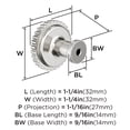 thumbnail image 5 of Amerock Farewind 1-1/4 inch (32mm) Diameter Polished Nickel Cabinet Knob, 5 of 6