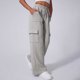 thumbnail image 2 of Pantalones deportivos de cintura alta y pierna ancha con bolsillos para mujer: pantalones joggers informales y prácticos para ropa deportiva, tejido Dacron, 2 of 4