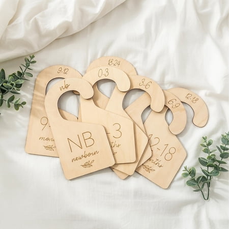 Ngardk Baby Closet Dividers, Double-Sided Organizer for Newborn to 24 Months Size Clothes, 6.7"X3.0", Pack of 7, Beige