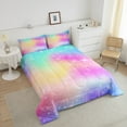 thumbnail image 3 of Christmas Decor Comforter Set Rainbow Gradient Bedding King Size Happy New Year Xmas Bedding Comforter Sets Santa Claus Gifts Duvet Insert Merry Christmas Quilt 3 Piece, 3 of 6