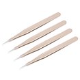 thumbnail image 1 of Unique Bargains Precision Straight Tip Tweezer Stainless Steel Multifunctional Champagne 4Pack, 1 of 5
