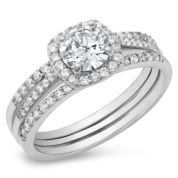 Wedding Engagement White Cubic Zirconia Ring .925 Sterling Silver Band Jewelry Female Male Size 10